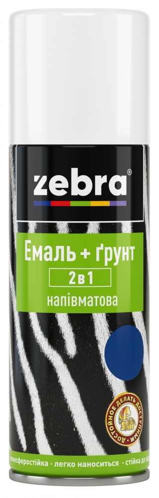 Емаль-грунт ZEBRA 2 в1 43 блакитний напівмат 400 мл