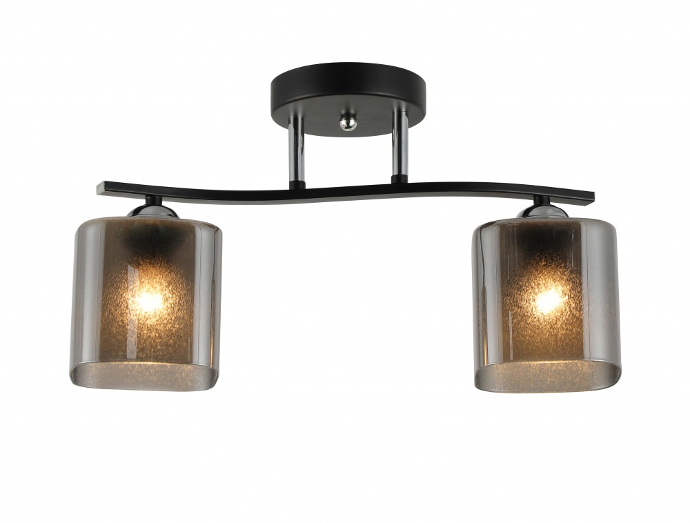 Люстра стельова Sensio Glimmer 2x40 Вт E27 чорний/димчастий LS-07363/2S-E2740W