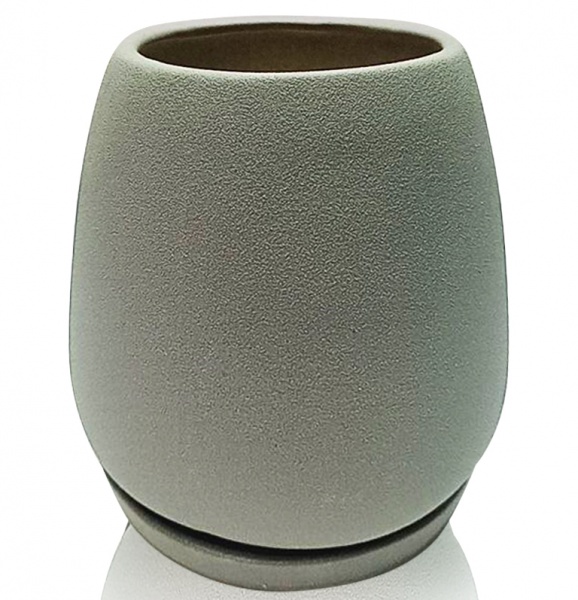Горшок керамический Eterna 203-11 темно-серый матовый 10,5x10,5x11 см овальный 1 л темно-серый матовый 