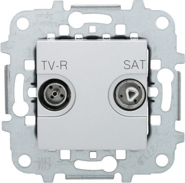 Розетка TV+R+SAT оконечная ABB Zenit серебряный N2251.7 PL Z