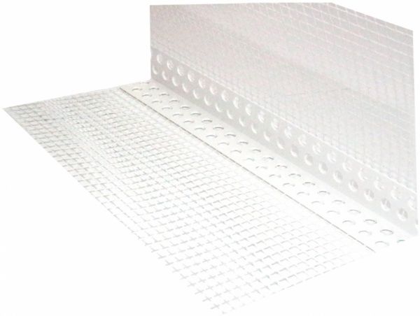 Кутник ПВХ перфорований з сіткою 2,5 м 10x10 см 