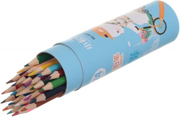 Набор карандашей 24 цвета HJ-6124 голубой