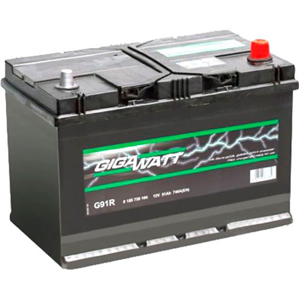 Аккумулятор автомобильный GIGAWATT 91А B 40746432