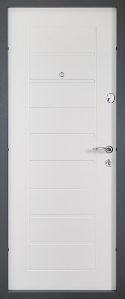 Дверь входная Abwehr А (513+514) 086L(Бтантр + Б) бетон антрацит / белый 2050х860 мм левая