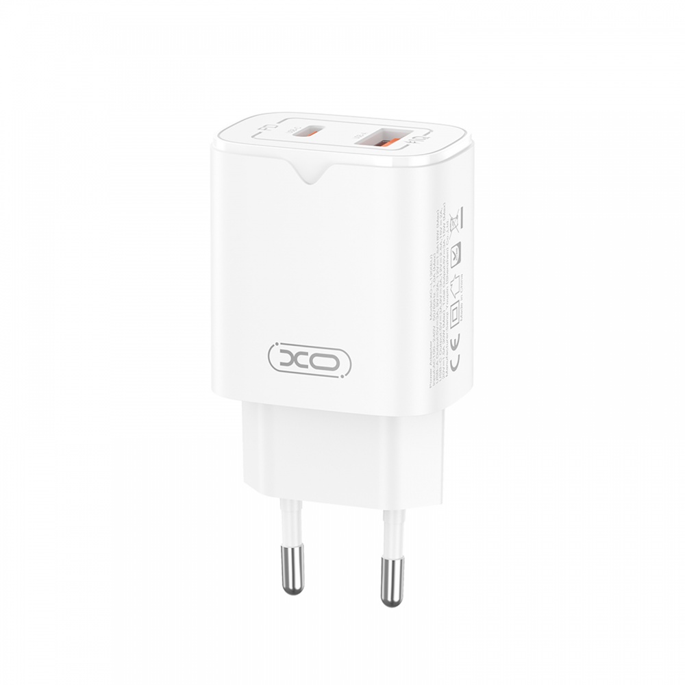 Сетевое зарядное устройство Xo L130 PD30W, QC18W USB-A, USB-C White (L130.white)