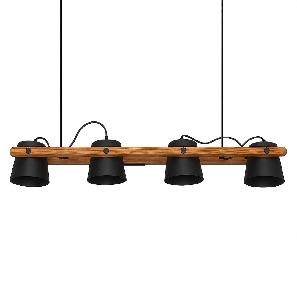 Світильник підвісний LIGHT SET VOLOSHKA RL 4xGX53 чорний/дерево