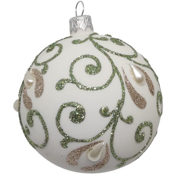 Куля новорічна 80 мм білий 5500-21