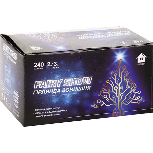 Гирлянда-штора внешняя LED 240 ламп 3 м разноцветная