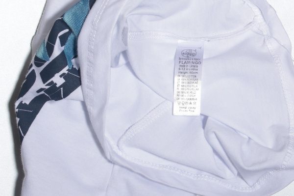 Дитяча футболка Фламінго р.74 білий 569-123 