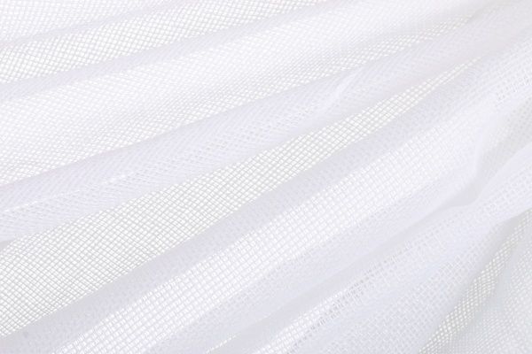 Ткань тюлевая сетка с полосками 295 см кремовый 