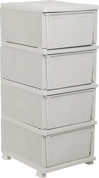 Комод пластиковий OZ-ER K013 на 4 шухляди кремовий 395x410x420 мм