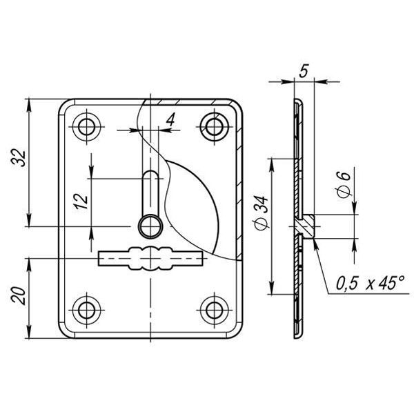Накладка RDA 02 зі шторкою під сувальдний ключ