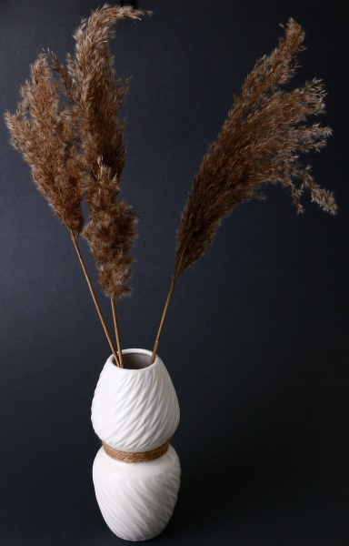 Ваза керамическая Rope 28 см белый 