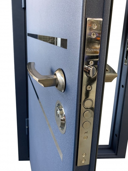 Двері вхідні Міністерство дверей КУ-Антрацит М грифель горизонт 2050х860 мм праві