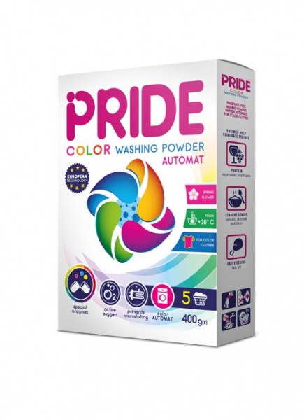 Порошок для машинной и ручной стирки Pride Весенние цветы для цветных вещей 0,4 кг 