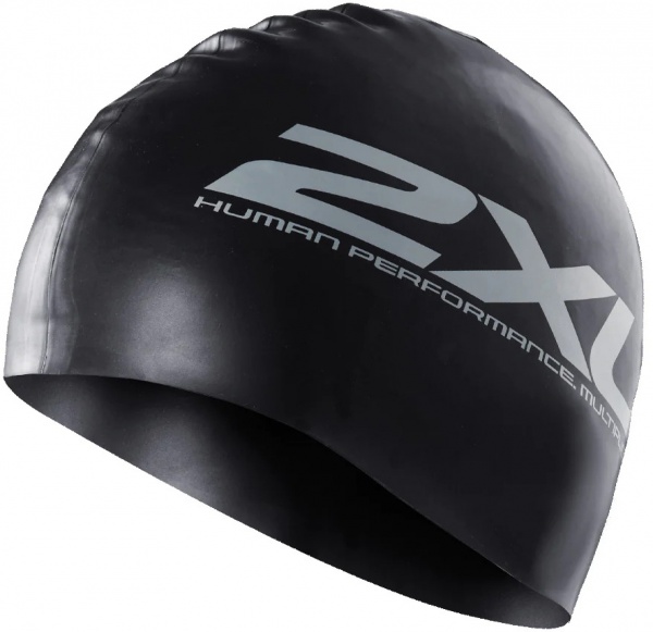 Шапочка для плавання 2XU Silicon Swim Cap US1355f_BLK/BLK one size чорний