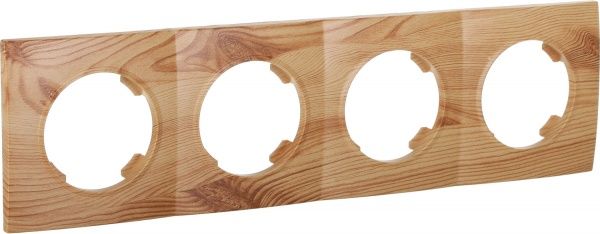 Рамка четырехместная HausMark Bela горизонтальная ольха SNG-FRP.RD20G4-4/Alder