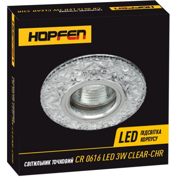 Светильник точечный Hopfen с подсветкой MR16 3 Вт GU5.3 4500 К прозрачный/хром CR 0616 LED 3W 