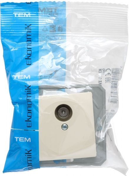 Розетка TV TEM Ekonomik TVR 0dB слонова кістка KE10IWXO-U