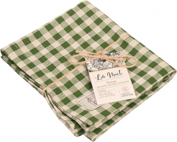Раннер Lucy Зеленая клетка 40x140 см зеленый La Nuit 