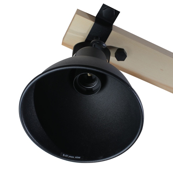 Спот Светкомплект Wooden AP 4919 2x40 Вт E27 чорний 