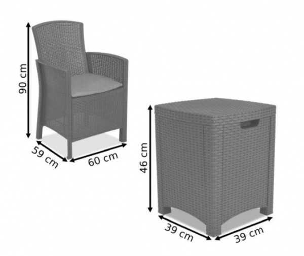 Комплект меблів Bica Lido terrace графіт 