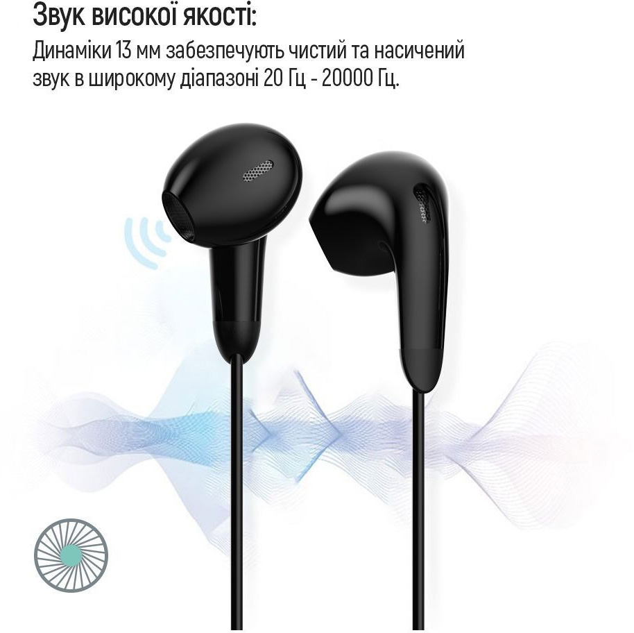 Навушники ColorWay Wired Earphone Sound Wave black (CW-WD04BK)