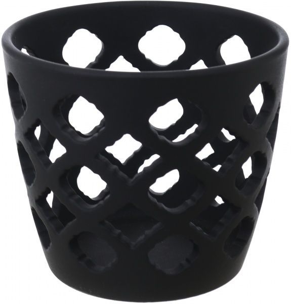 Горшок керамический Ceramika-design ВК-20 ажур круглый 1л черный матовый 