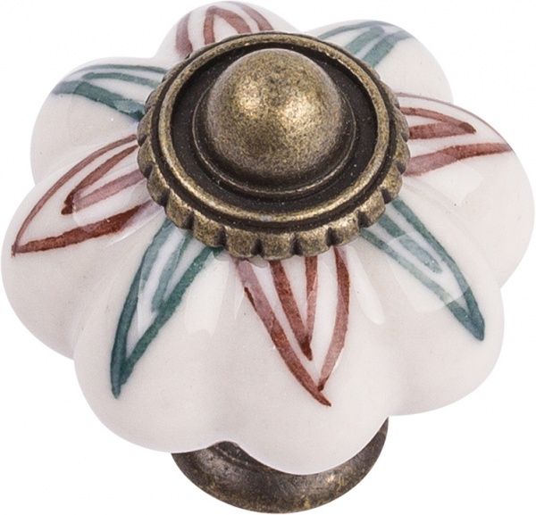 Меблева ручка 31463 антична бронза/з малюнком Ferro Fiori CR 9140.34