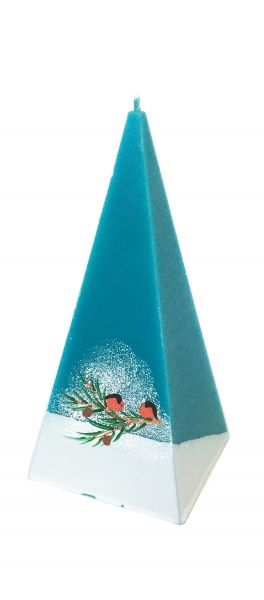Свічка Піраміда новорічна снігурі бірюзова KOZAK