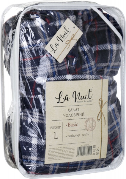 Халат чоловічий La Nuit Клітинка р. L синій 