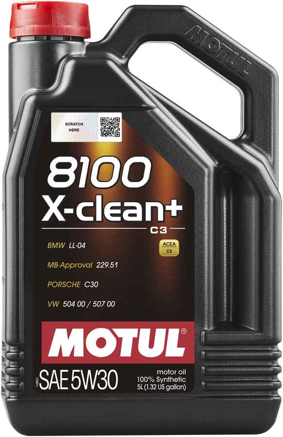 Моторное масло синтетическое Motul 8100 X-Clean+ 5W-30 5 л (8100 X-CLEAN+ 5W30 5L)