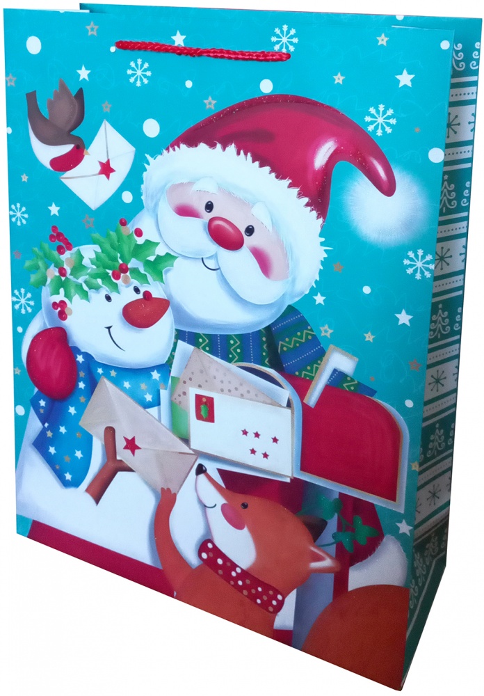 Пакет подарочный новогодний 18сх22 см Премиум детские дизайны Happycom International