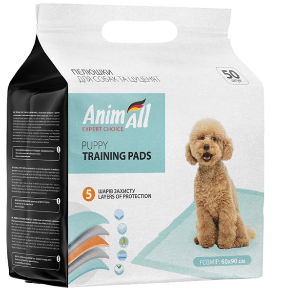 Пеленки одноразовые AnimAll 60x90 см 50 шт. для собак/для щенков
