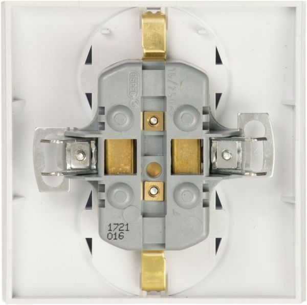 Розетка двойная с заземлением Ospel Kier 16 А 250 В без шторок белый GP-2WS/00