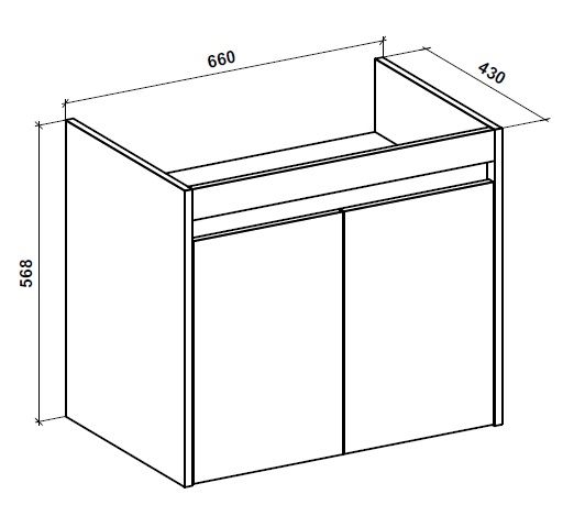 Тумба підвісна Water House Preference N1 70 МДФ цемент мигдаль під умив.Como 70
