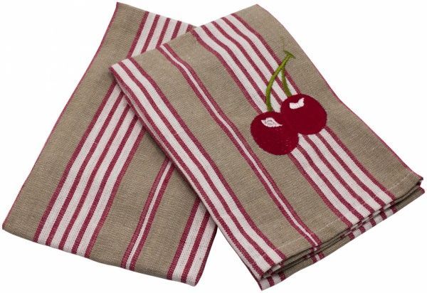 Набір рушників кухонних Вишня 2 шт. з вишивкою 45x65 см Zastelli різнокольоровий 