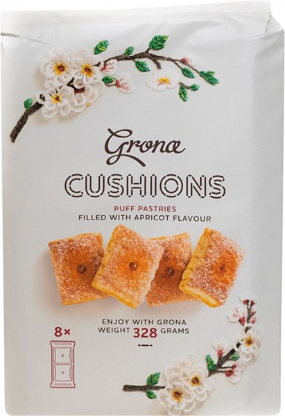 Печиво Grona Листкове Подушка малина 328 г (4820156636412) 