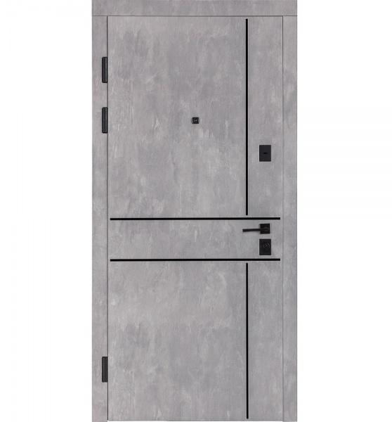 Дверь входная Булат Ультра (квадро) 540/249 Wavestone grey грей / белый супермат 2050x950 мм правая