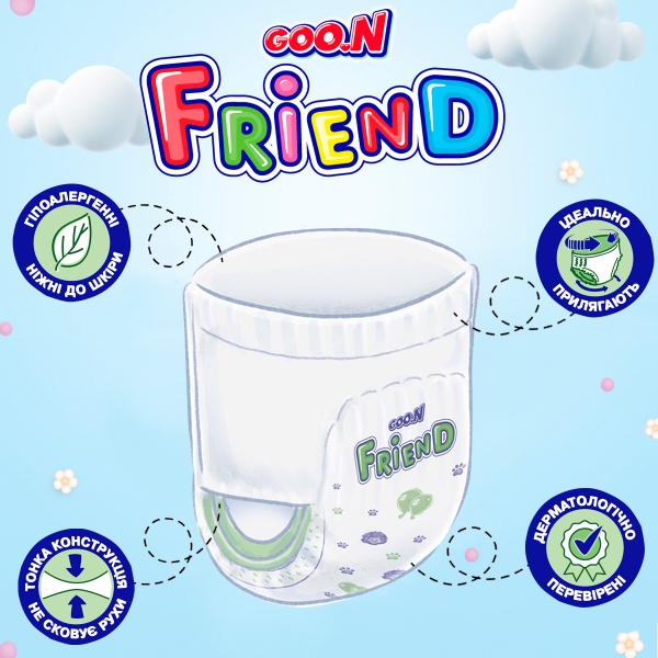 Підгузки-трусики Goo.N Active Baby Friend 4 L 9-14 кг 30 шт.