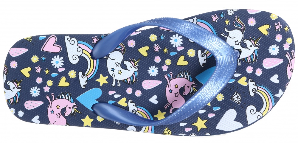 Вьетнамки для девочек Shantou Единорог р.30-31 темно-синий (NRSS18)