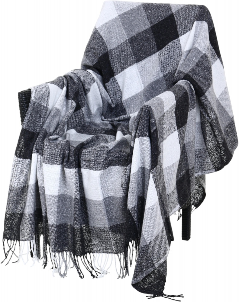 Плед полушерстяной Vladi 170x210 см черно-белый