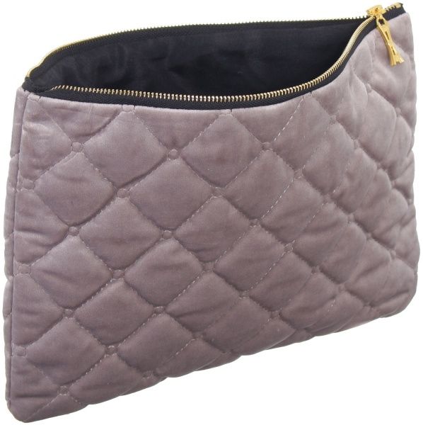 Косметичка La Nuit Велюр Nellie 19x28 см сірий 