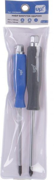 Набор отверток ударных UP! (Underprice) PH1 + PZ2 x 100 мм UP-SET-IMP-2-100