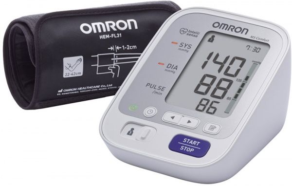 Тонометр Omron M3 Comfort (HEM-7134-ALRU) з манжетою Intelli Wrap 360 градусів точності + Адаптер S