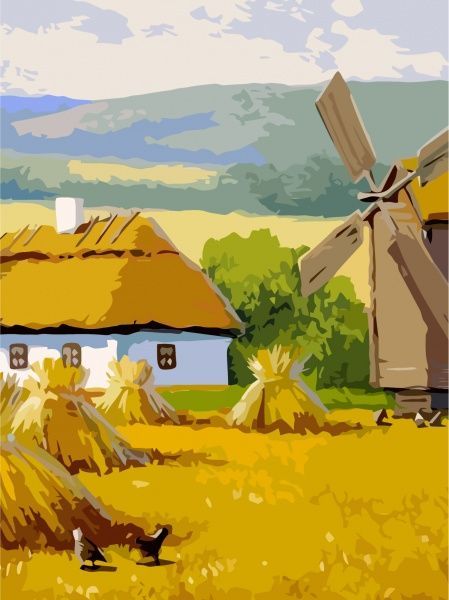 Полотно на картоні з контуром Пейзаж №32 30x40 см Rosa Start 