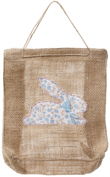 Сумка подарочная из мешковины Зайка 21х7х23 см