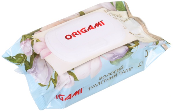 Вологий туалетний папір Origami з клапаном одношаровий 60 шт.