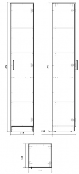 Книжный шкаф Грейд 3 1д Оптимал дуб сонома 
