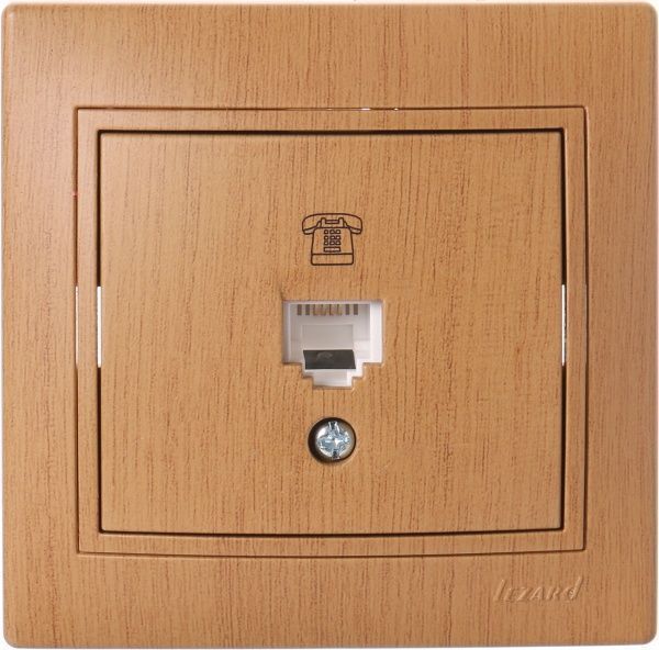 Розетка телефонна Lezard Mira TF-евро дуб матовий 701-5151-137